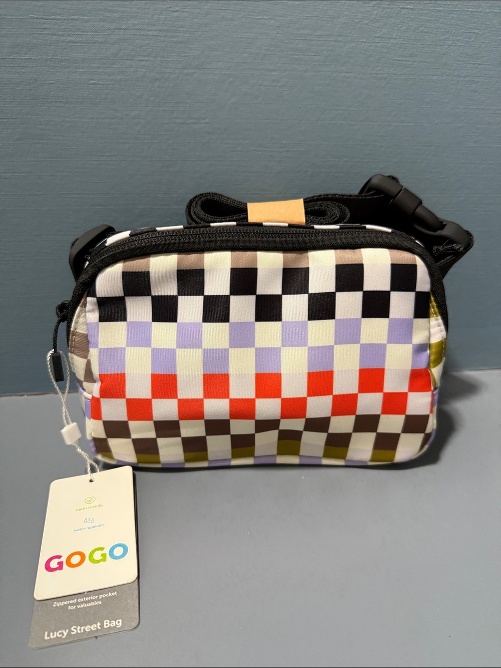 GOGO Lucy Street Checkerboard Fanny Pack - Black, Red, Lavender, Olive